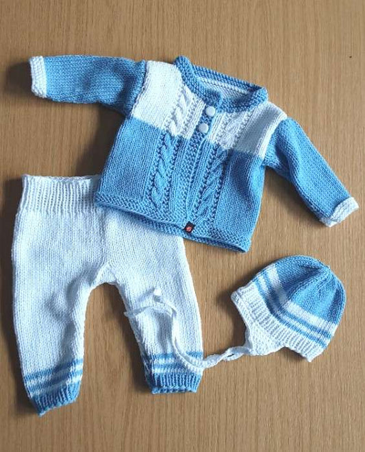 Set Baby Weiß/Blau Größe 62/68   6-9 month Shop Pekusch