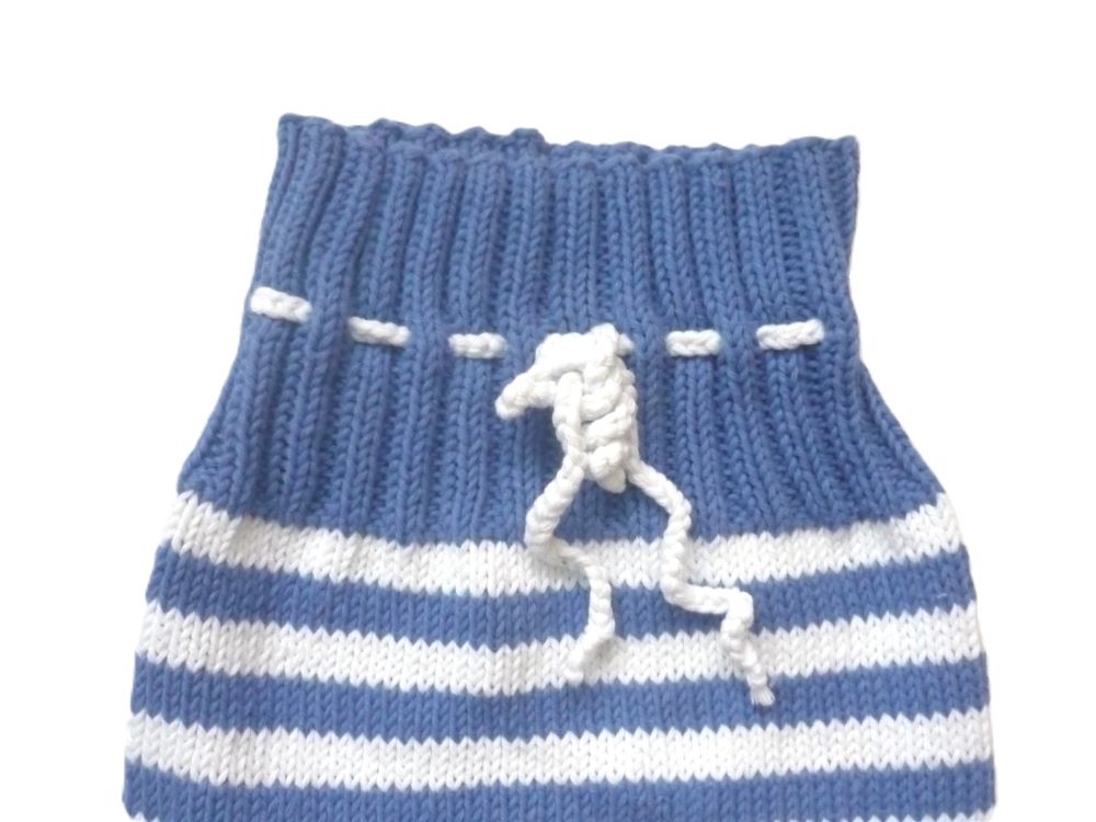 Windelhose Baby Blau/Weiß Größe 62/68   3-6 month Shop Pekusch