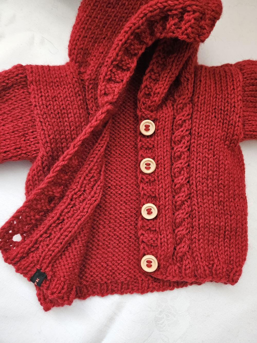 Merino Strickjacke Rot Gr. 62/68- 3-6 month 