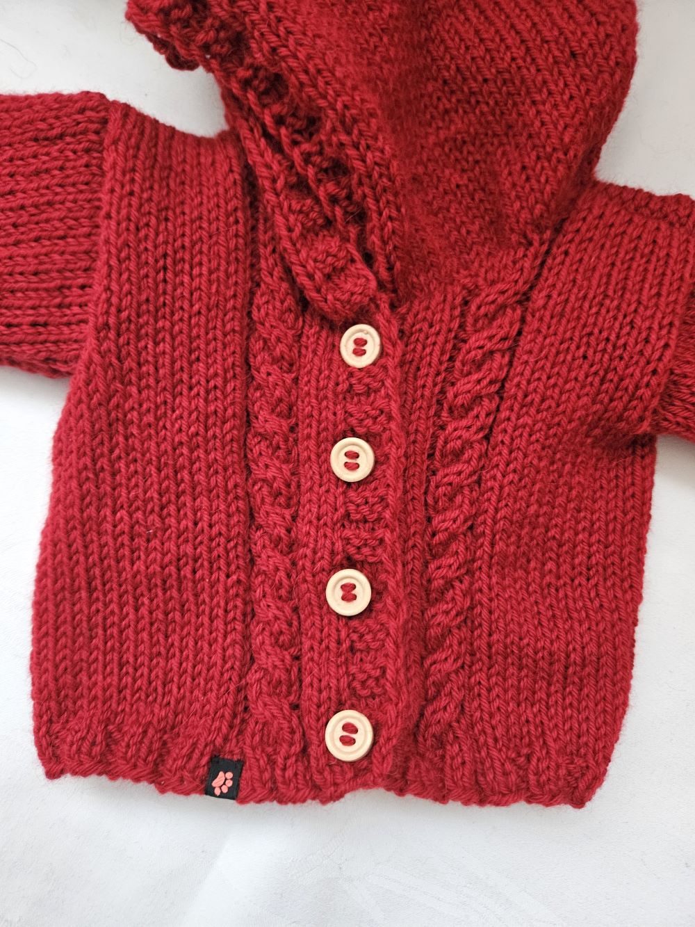 Merino Strickjacke Rot Gr. 62/68- 3-6 month 