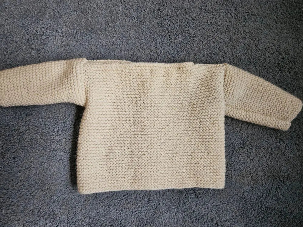 Strickjacke Baby Wollweiß Größe 68/74  6-9 month 