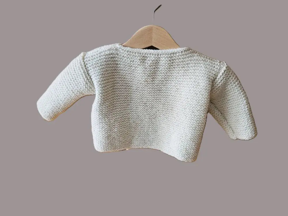 Strickjacke Baby Wollweiß Größe 68/74  6-9 month 