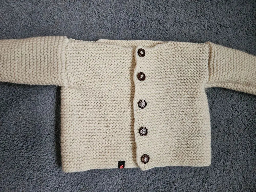 Strickjacke Baby Wollweiß Größe 68/74  6-9 month 