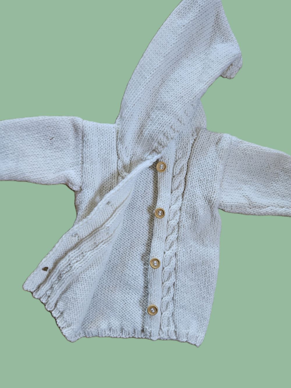 Strickjacke Baby Wollweiß  Größe 80/86   12-18 month 