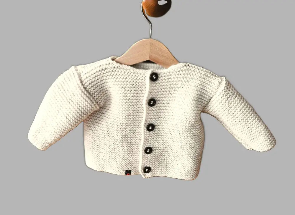 Strickjacke Baby Wollweiß Größe 68/74  6-9 month 