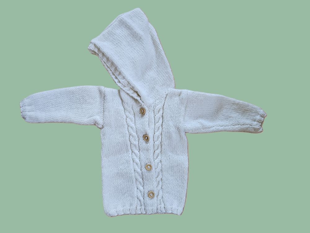 Strickjacke Baby Wollweiß  Größe 80/86   12-18 month 