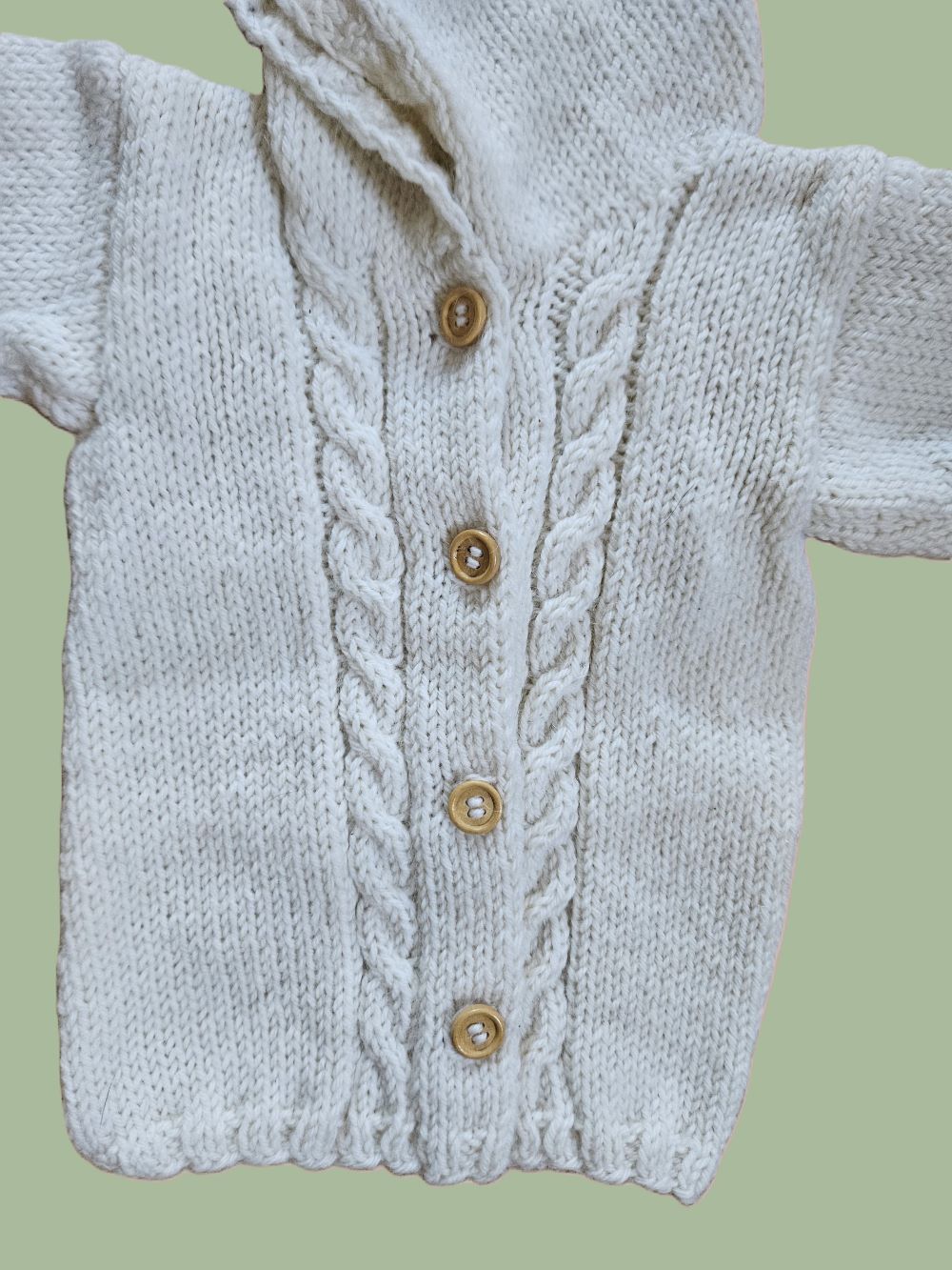 Strickjacke Baby Wollweiß  Größe 80/86   12-18 month 