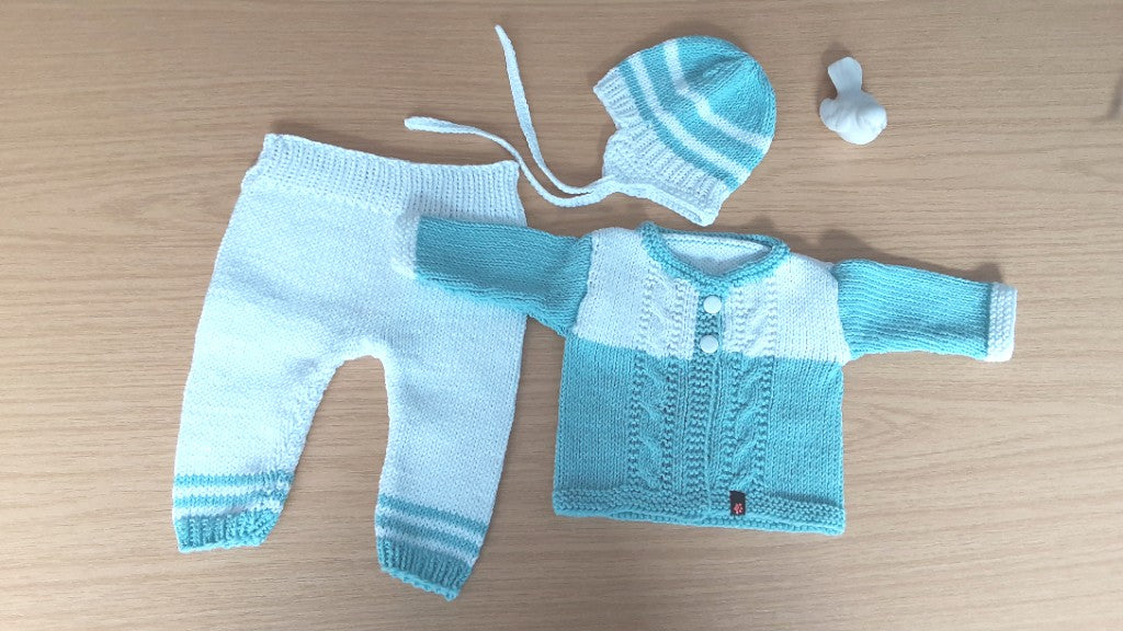 Set Baby Weiß/Mint Größe 62/68     6-9 month Shop Pekusch