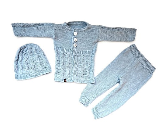 Baby Set 3 teilig in Eisblau und der Größe 68/74 - Shop Pekusch