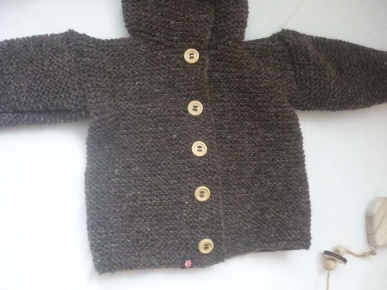 Strickjacke Baby Bio Graubraun Größe 62/68 - Shop Pekusch