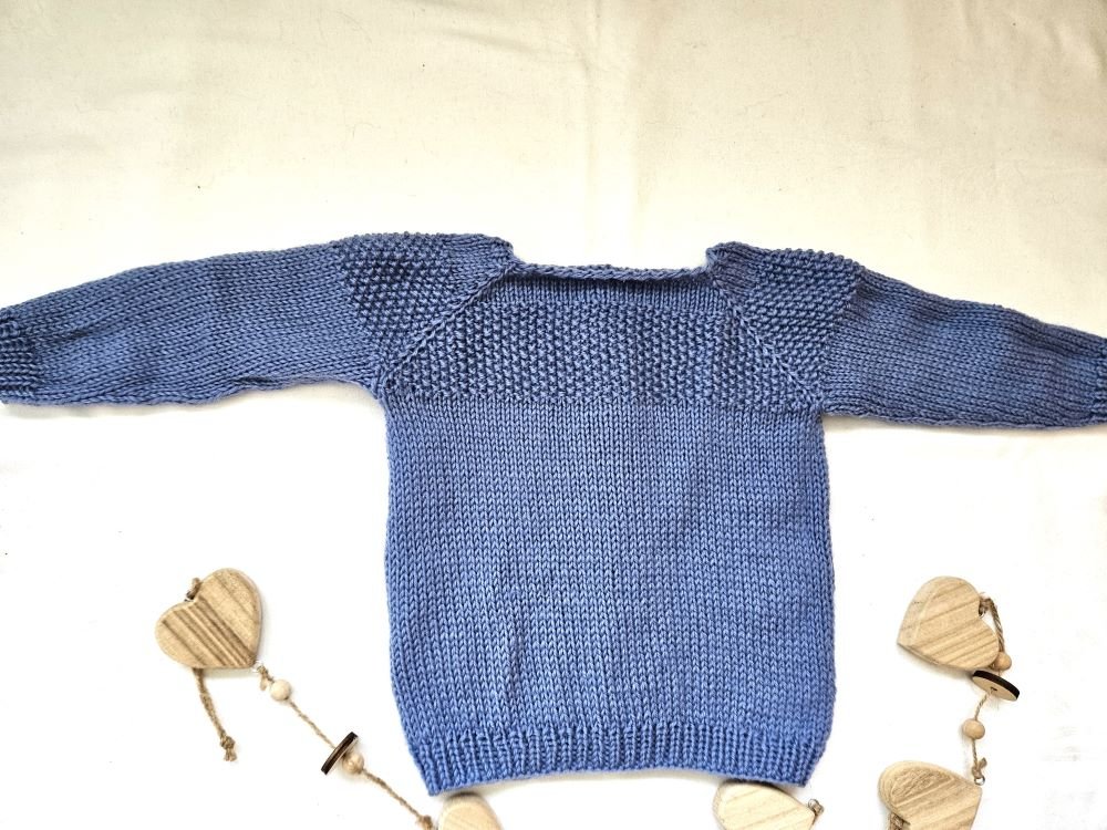 Strickjacke Baby Bio in Blau und der Größe 74/80 - Shop Pekusch