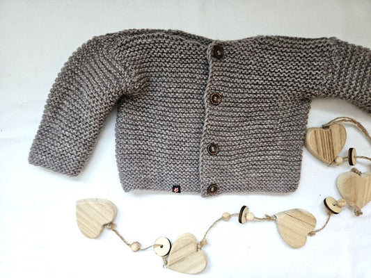 Strickjacke Bio Baby Braun Größe 62/68 - Shop Pekusch